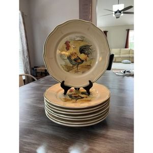 Everyday Gibson Royal Rooster (8) 11" Dinner Plates